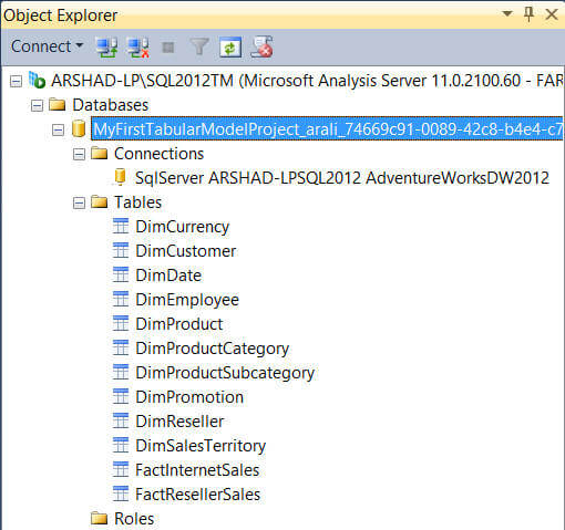 every project, based on a tabular model we create, will have corresponding workspace database on the instance we have specified