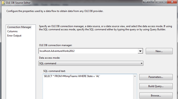 SQL command text