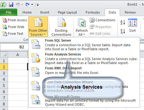 connect from Excel to SSAS