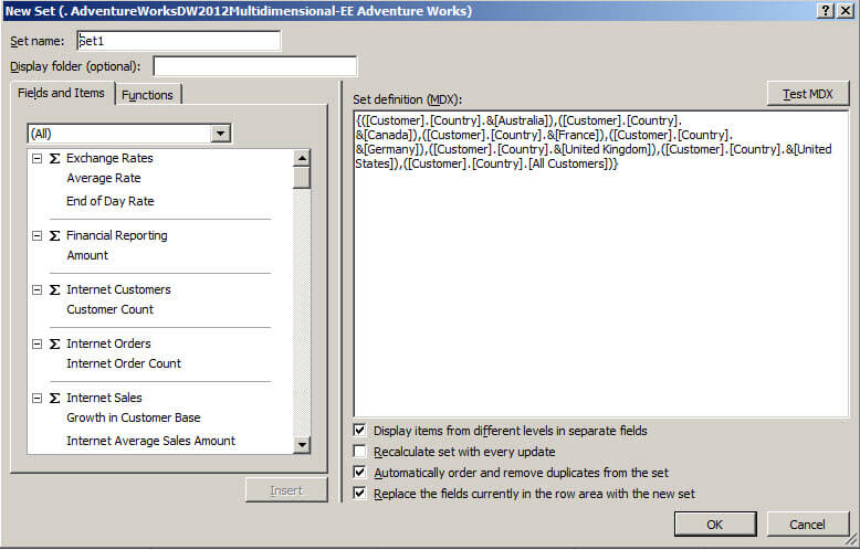 You can also press the Edit MDX