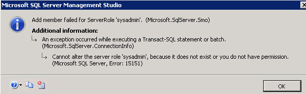 the error appears informing me the operation failed due to insufficient permission