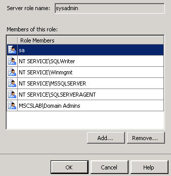 a backup to maintain sysadmin privileges