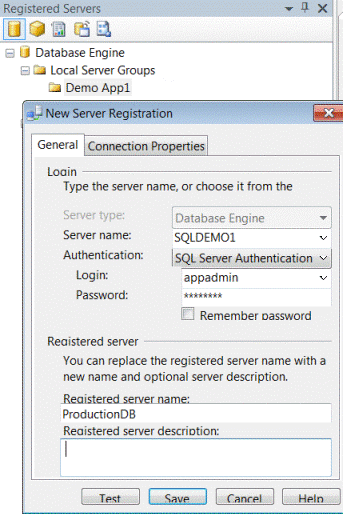 Register Production DB connection