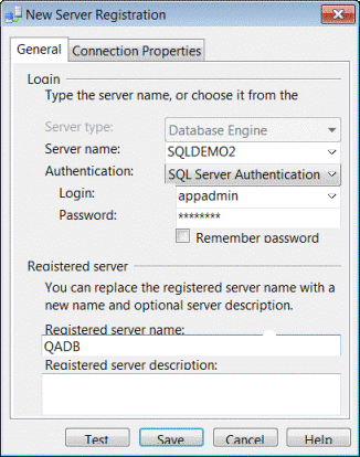 Register QA DB connection