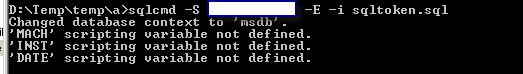 If you are using the same version or lower for SQLCMD.exe, you also get below error