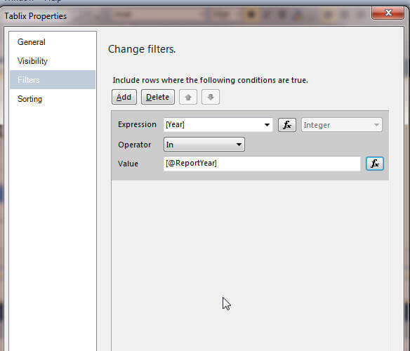 Filter Parameter Screen 2