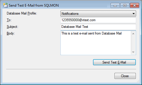 SQL Server Alerts with Text Messaging from SQL Server Database Mail