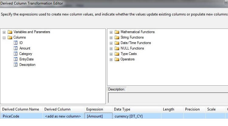 Notice how SSIS puts square brackets around the column name by default