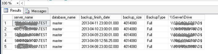 On the very right you can see the server name and drive listed