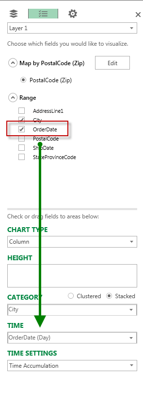 you can change the chart type to Column, Bubble, or Heat Map