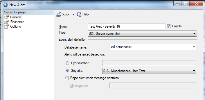 Configuring a Basic Alert