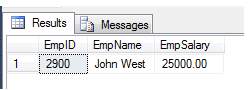 Note the value for empSalary reflects the current *uncommitted* value