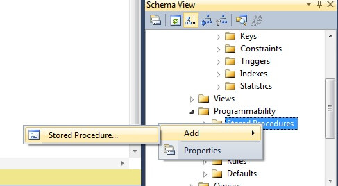 right click on Stored Procedures under Programmability and choose Stored Procedure...