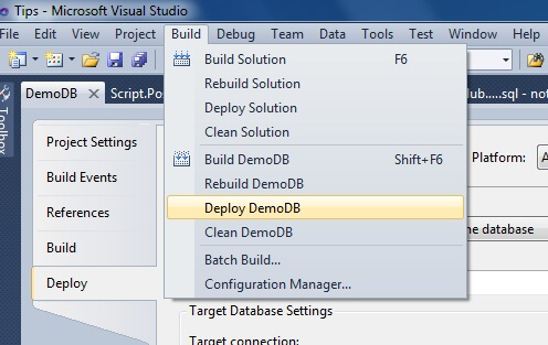 We choose Deploy DemoDB