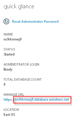 On the right side of the screen you will see the full SQL Server name