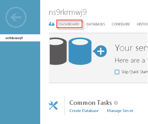 click on the server, and click Dashboard