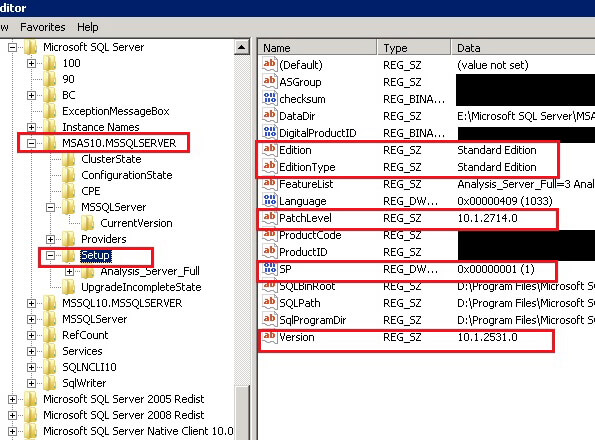 SQL Server 2008 Standard Edition Analysis Service Patch Level and Service Pack Info