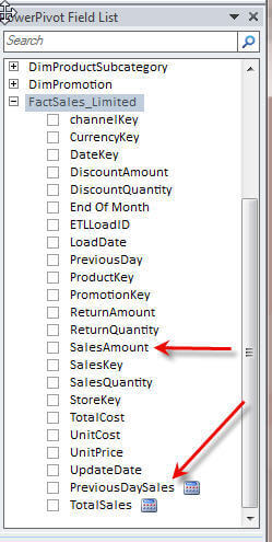 Add Sales and Previous Day Sales