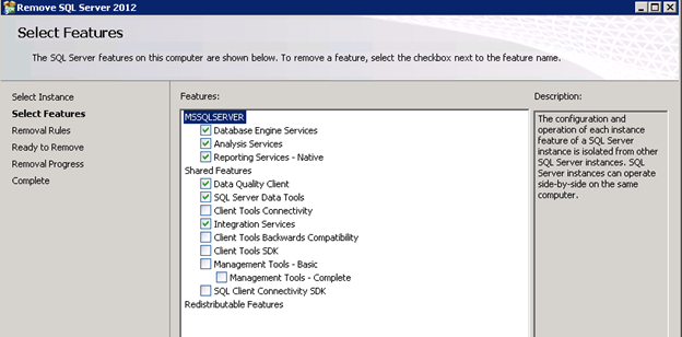 There is no need to uninstall the Shared Components (SSMS, Client Tools, and Connectivity)