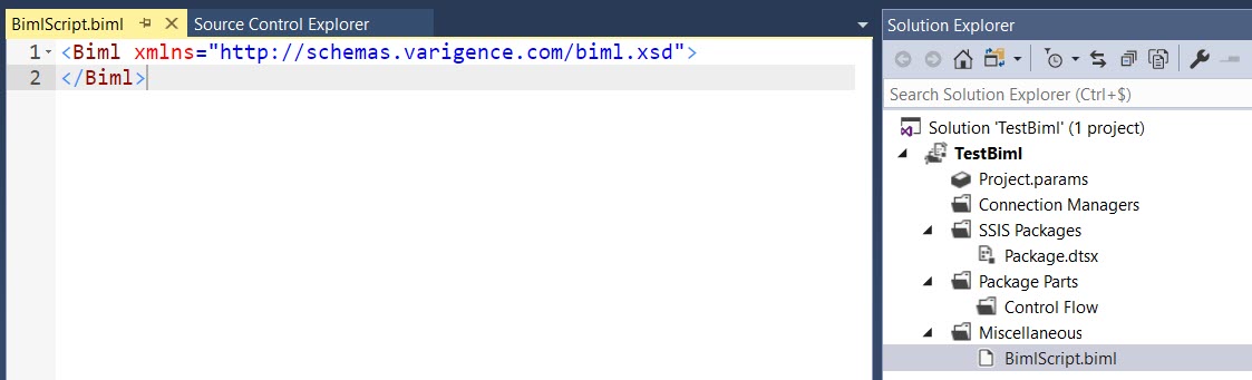 An empty BIML file