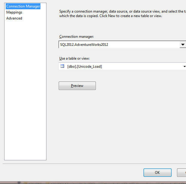 Data Flow SQL Destination