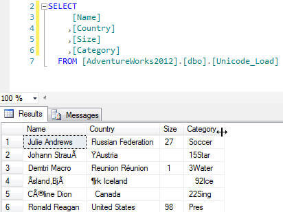 Fixed file Query Results