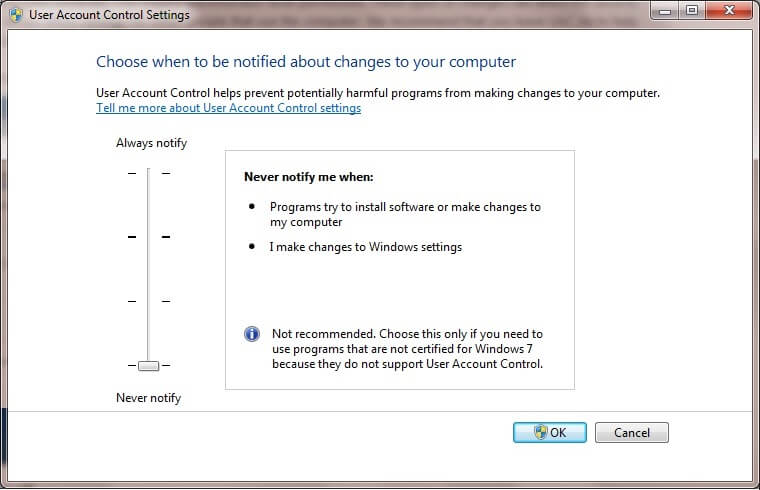 UAC Disabled