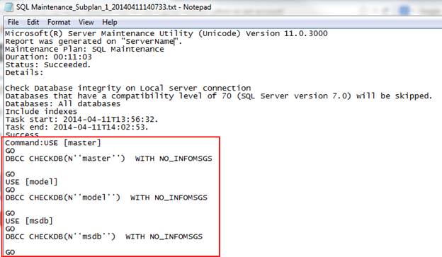 If Log Extended Information is selected it will display all the SQL that ran