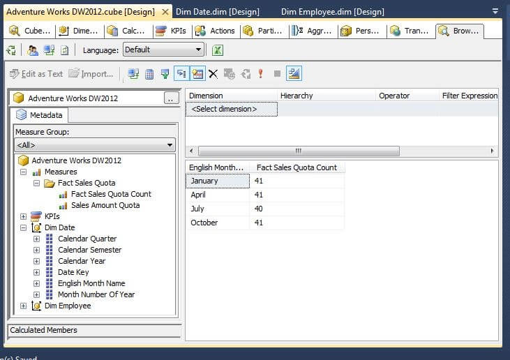 Deploying and processing the changes to the Analysis Services server
