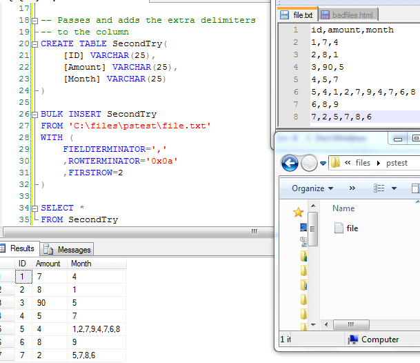 BULK INSERT will generally accept files like this 