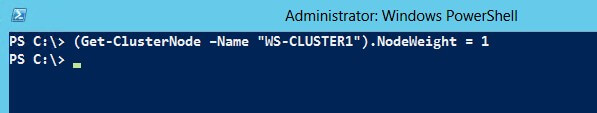 Set the NodeWeight property of the cluster node to guarantee that it is a voting member of the quorum.
