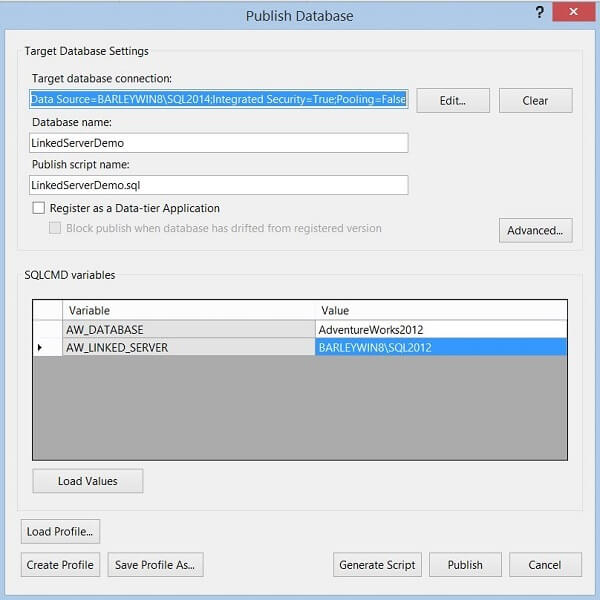 Publish the Database Project
