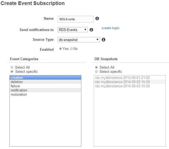 Event subscription properties