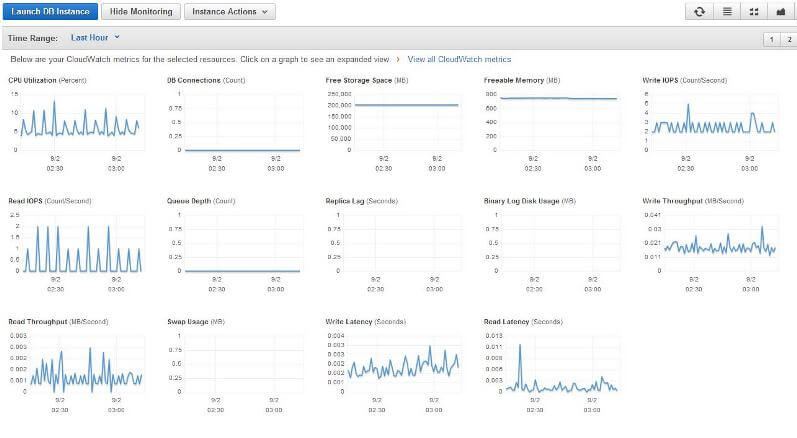 RDS monitoring graphs