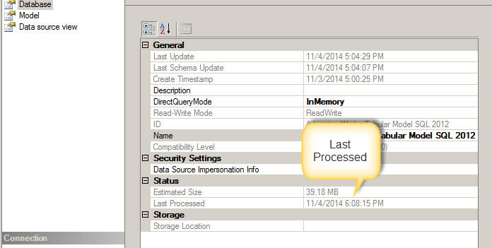 Last processed information