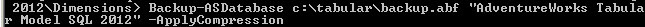 backup tabular database