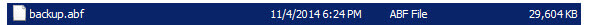 backup tabular file
