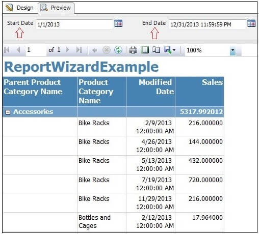Preview Report