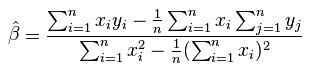 Formula for retrieving the slope