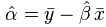 Formula for retrieving the intercept