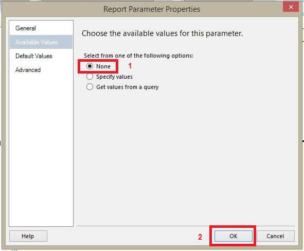 Report Parameter Properties Available Values Tab After Changes