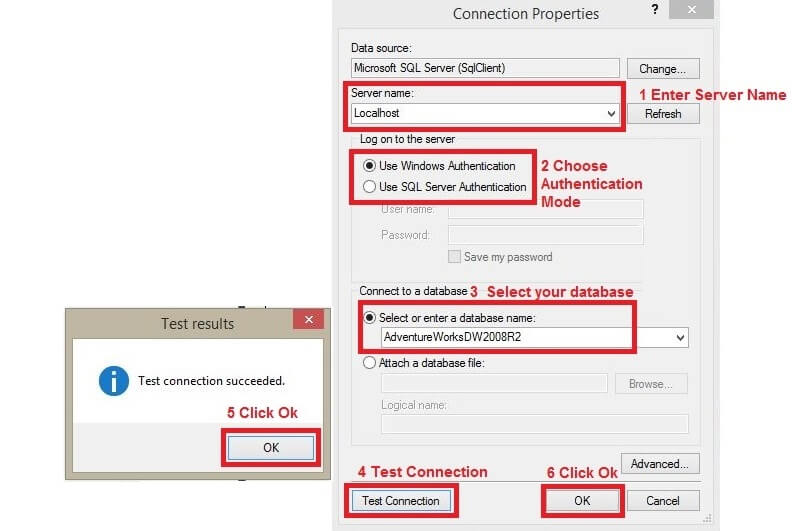 Report Datasource Connection Window