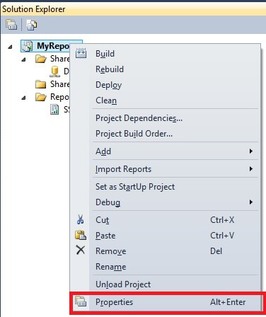 Report Project Property