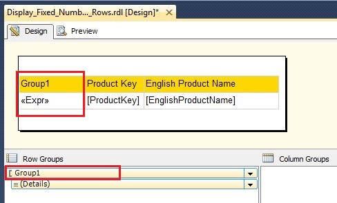 Report After adding Row Group