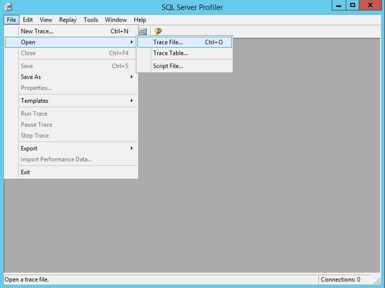 SQL Profiler - Reload trace file in output window