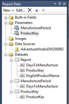 Report Data Pane Window