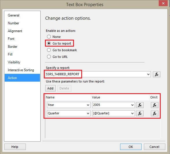 Year 2005 Tab Textbox Properties Action Tab Properties