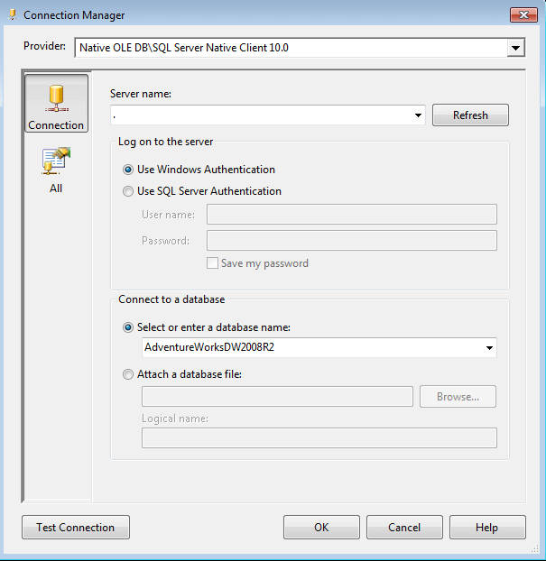 Connection Manager from SQL Server Analysis Services