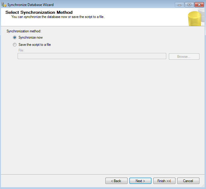SSAS Synchronize Database Wizard Synchronization Method
