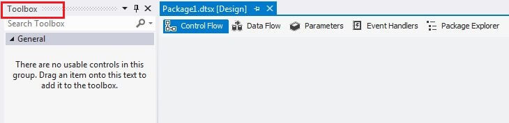 SSIS Toolbox Not Visible From View Toolbox
